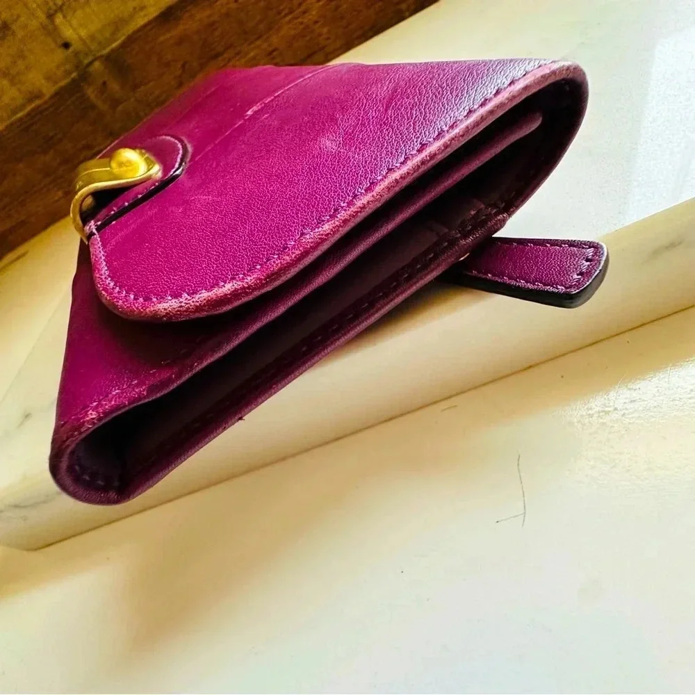 Coach Kristin Large Leather Checkbook Tri Fold Envelope Wallet
